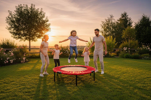 Trampolín Fitness 100cm Plegable Cama Elástica - Norplat Rojo