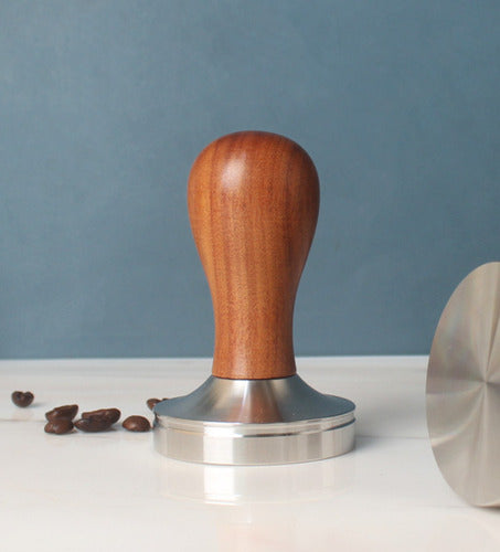 Tamper De Cafe Para Cafetera Espresso Premium Pro - Norplat Madera Oscura 58mm