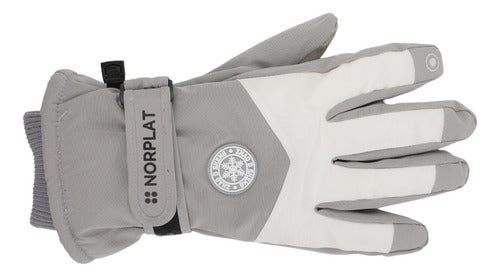 Guantes Térmicos Invierno Ski Nieve Pantalla Táctil Norplat Gris Claro - M