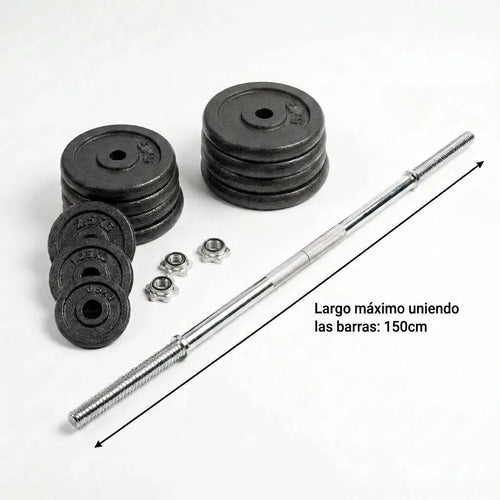 Set Mancuernas 50kg Norplat Fitness Pesas Peso Regulable Negro