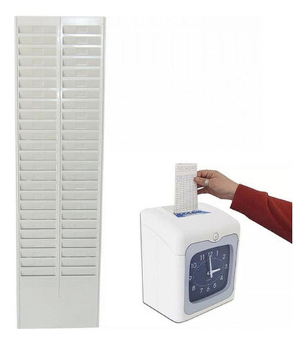 Tarjetero Plástico 50 Tarjetas De Control Asistencia Norplat Crema