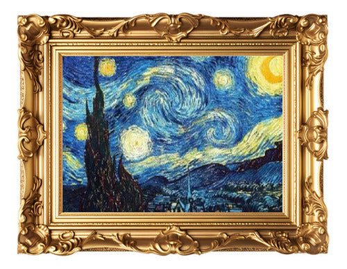 Kit Pintura Diamante 5d 40x30cm Bordado Diseños - Norplat Multicolor La Noche Estrellada