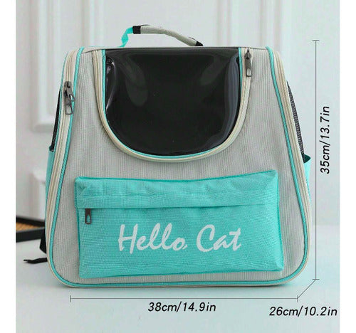 Norplat Mochila Transportador Viaje Mascota Bolso Gato Perro - Azul Claro