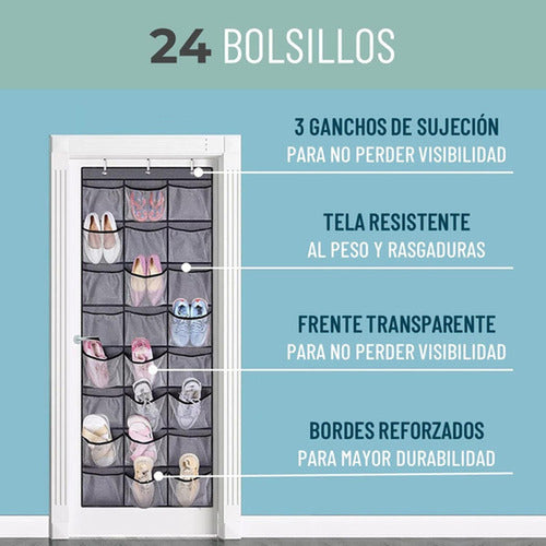 Organizador Gorras Gorros Jockey Detrás De Puerta - Norplat Gris