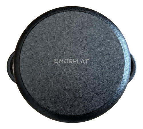 Olla De Hierro Fundido 24 Cm 3.5 Lts - Va Al Horno - Norplat Negro
