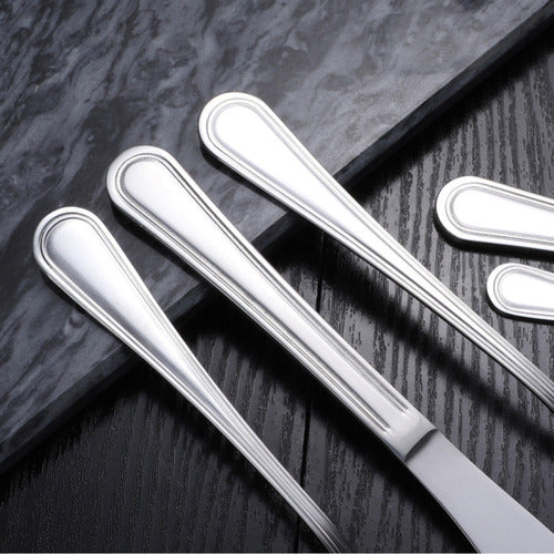 Pack 12 Cuchillos De Asado Acero Inoxidable 22cm - Cukin Plateado