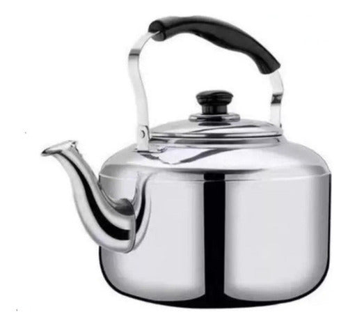 Tetera De Acero Inoxidable Cuello Cisne 5 Litros - Norplat Plateado