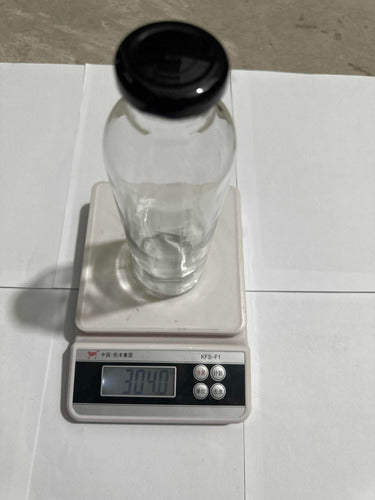 Botella De Vidrio 475cc Pack De 42 Unidades Con Tapa - Cukin Negro