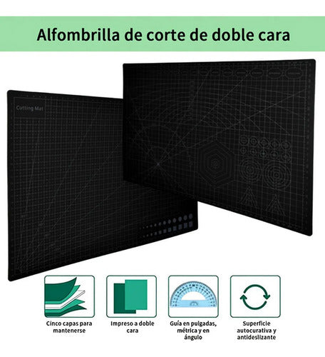 Tapete Corte Salvacorte Base Tabla A3 + 46 Accesorio Norplat Negro