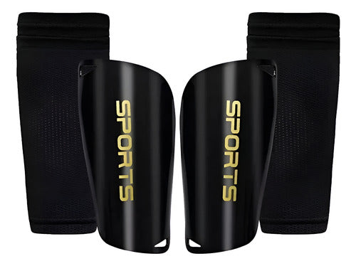Canilleras Futbol Espinilleras + Manga Protectora - Norplat L Negro