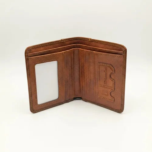 Billetera De Cuero Hombre Anti Rfid Anti Clonacion - Norplat Marrón Claro Liso