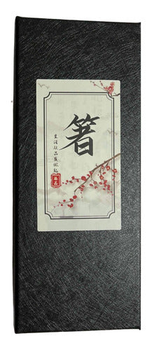 Juego 5 Pares Palillos Chinos Reutilizables Acero Inoxidable