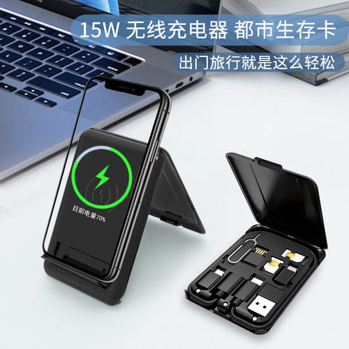 Estuche Cargador Inalambrico Cable Usb-c Para iPhone Norplat Negro