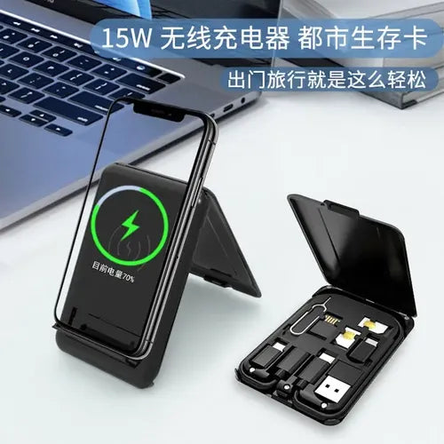 Estuche Cargador Inalambrico Cable Usb-c Para iPhone Norplat Negro