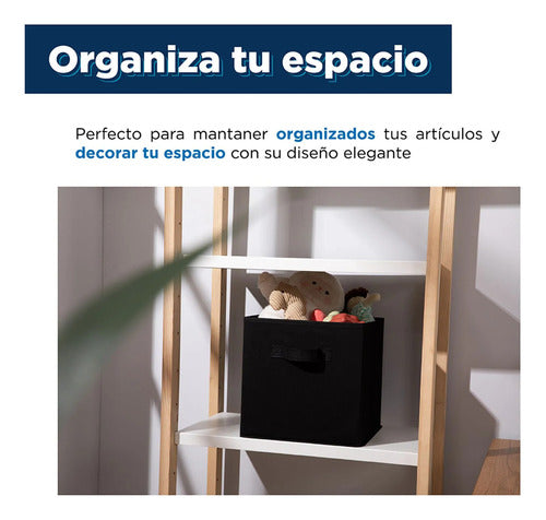 Kit 6 Cajas Organizadoras Cubo Plegables Closet Ropa Norplat Negro Lisa
