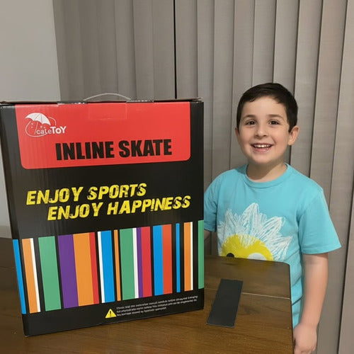 Patines En Linea Rollers Ajustables Adolescentes Adultos  S 65 Mm Rosa