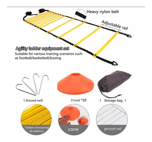 Escalera Coordinacion Deportiva Kit De Entrenamiento Norplat Amarillo
