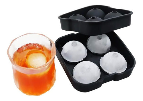 Molde De Silicona Para Bolas De Hielo 4.5 Cm - Cukin Negro