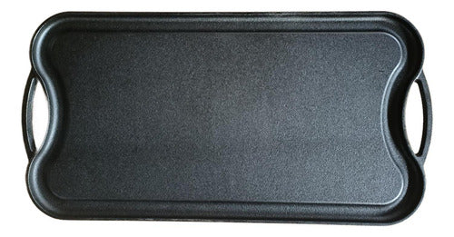 Plancha Hierro Fundido Churrasquera 2 En 1 50x25cm - Norplat Negro