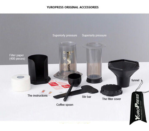 Cafetera Portátil Norplat Press Cafe Italiano Expreso Manual Negro