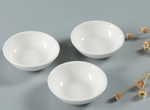 24 Pocillos Norplat De Cerámica - Salsa Soya Pebre 7.5x2.2cm Blanco