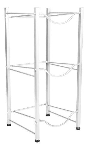 Rack Estante Organizador De 3 Botellones Bidones Agua 20 L Blanco