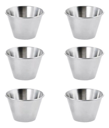 Pocillo Salsero Acero Inoxidable 120ml X6 Unidades - Cukin Metalico