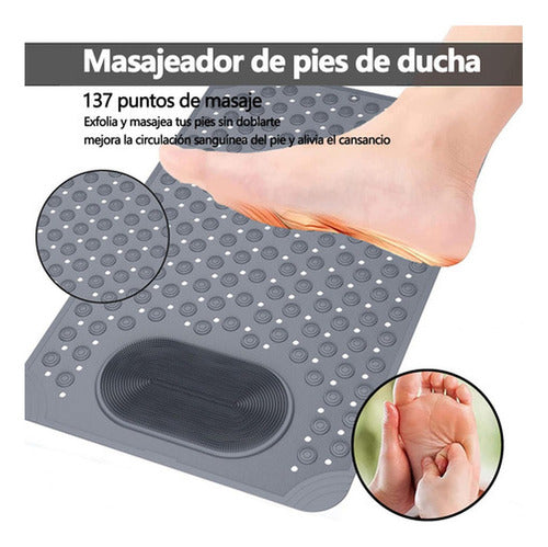 Goma Antideslizante Ducha Norplat Piso De Tina Baño 50×80cm Gris Oscuro