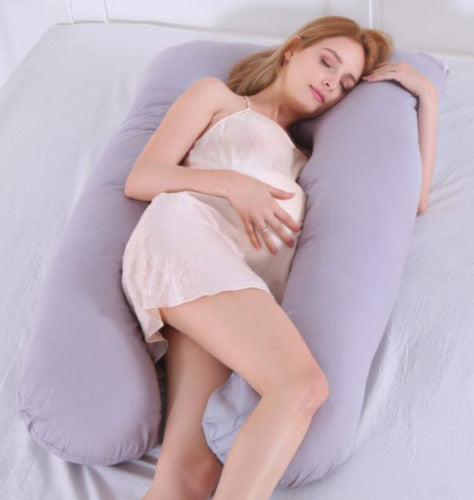 Cojín Con Funda Suave Almohada Maternal Embarazadas Norplat - Gris