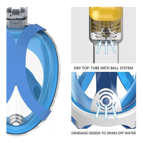 Mascara De Snorkel Buceo Fullface Completa C/ Soporte Camara