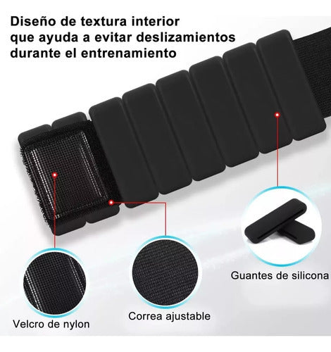 2 Muñequeras Pulsera Silicona Con Peso 450g C/u - Norplat Negro