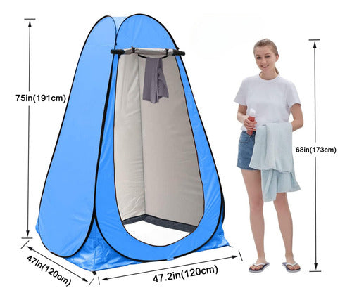 Norplat Carpa Vestidor Portatil Camping Ventana Ducha Baño Azul Claro