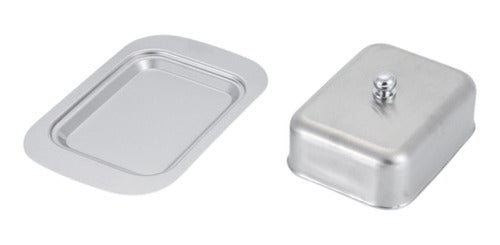 Mantequillero Rectangular Acero Inoxidable Premium - Cukin Plateado