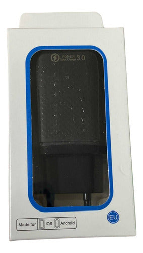 Enchufe Cargador De Viaje Qc3.0 3.1a De Pared 4 Usb 60 W Negro
