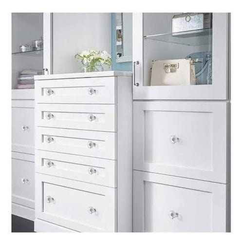 Tirador Cristal Forma Diamante Cajón Armario 10pcs - Norplat Plateado Diamante