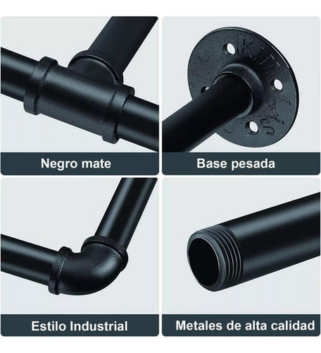 Barandal Pasamanos Tubo Escaleras Profesionales 3m - Norplat Negro