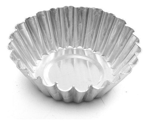 Set 24 Molde Mini Tartaleta Moldes Tarta Coctel Flor Norplat Plateado
