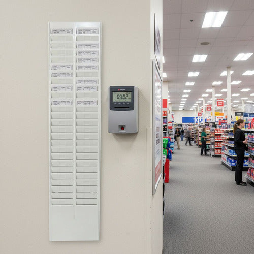 Tarjetero De Asistencia 50 Posiciones Reloj Control Norplat Crema