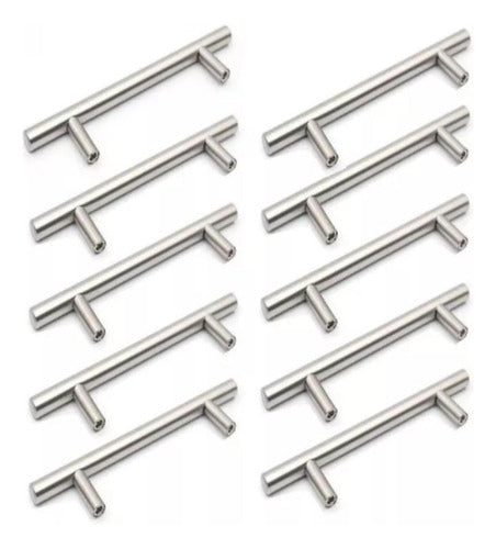 10 Tiradores De Muebles - Manillas Cocina 15 Cm - Norplat Plateado