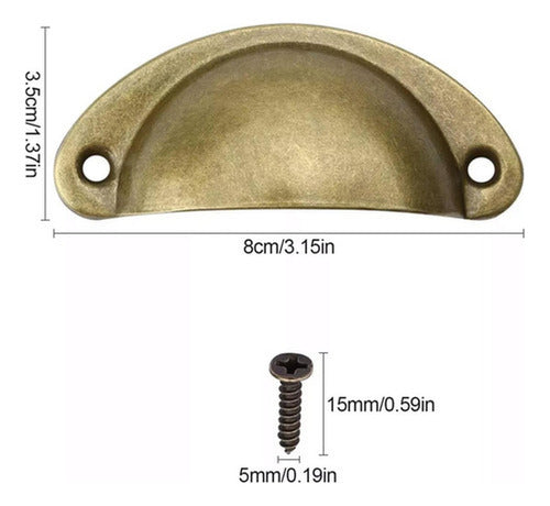 Set 12 Tiradores Para Muebles Cocina Cajón Manilla - Norplat - Bronce
