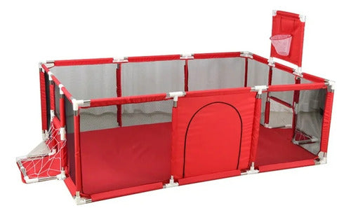 Corral Para Bebe Con Aro De Basket 180cm Seguridad - Norplat Rojo