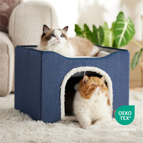 Cama Para Gatos Casa Plegable Gatos Perros Pequeños Norplat  Azul Marino