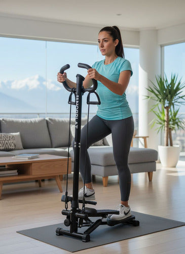 Mini Stepper Eliptica Hidraulico Banda Resistencia - Norplat Negro