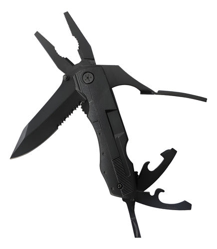 Cuchillo Tactico Navaja Multiherramienta Norplat Caza 20en1 Negro