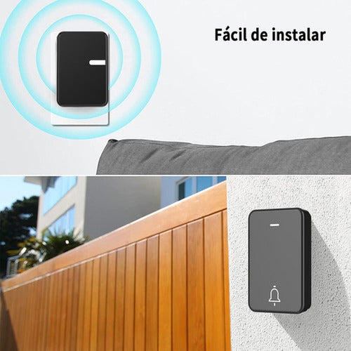 Timbre Inalambrico Exterior Portatil Autoalimentado Norplat Negro