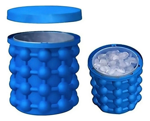 Hielera Cubeta Cubetera Hielo Azul