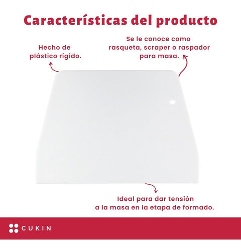 Cornet Scraper Para Masa Plástico Rígido Panadería Espatula