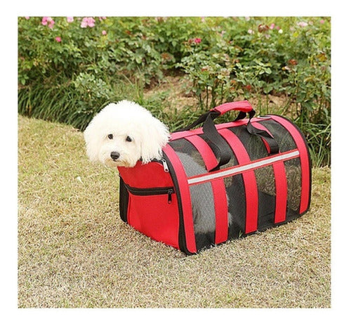 Bolso Transporte Mascota Gato Perro Norplat Talla M 41x26x24 Rojo