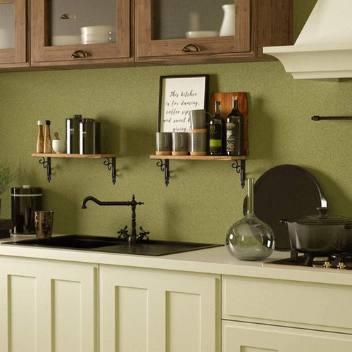 6 Soporte Repisa Flotante Estante Metal Pared Ángulo Norplat Negro