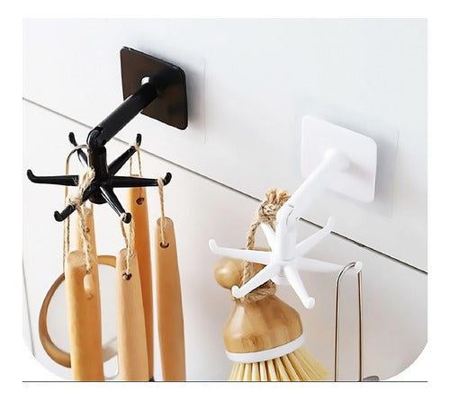 Gancho De Cocina Giratorio 360 Flexible Adhesivo Pared - Ome Negro